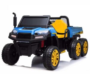 24V Two-Seater Blue Ride-On Farm Truck with Tipping Bed – Adventure Awaits!