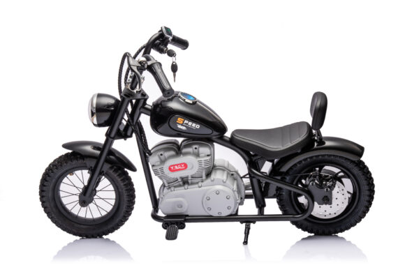 Black 24V Cruiser Ride on Motorcycle - Image 2