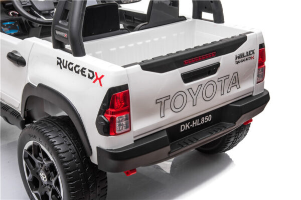 White 12v Toyota Hilux Rugged Ride on Car - Image 6