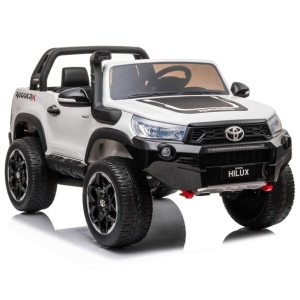 White 12v Toyota Hilux Rugged Ride on Car