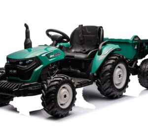 Dark Green 24V Farm Ride on Tractor with Trailer