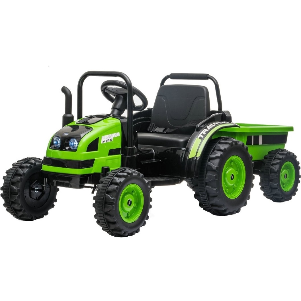 Green 12v Kids Ride on Tractor with Trailer – Adventure Awaits!