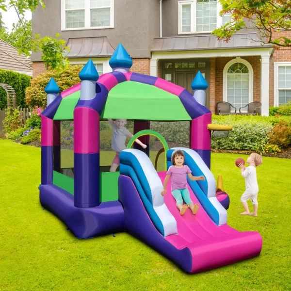 Kids Inflatable Bounce House with Slide & Games