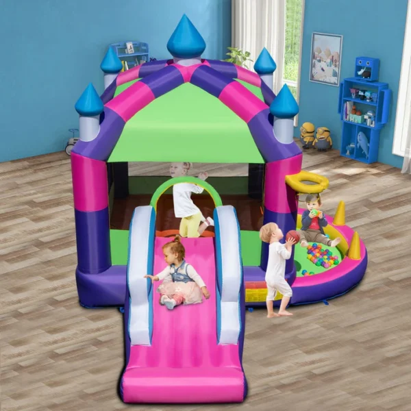Kids Inflatable Bounce House with Slide & Games - Image 6