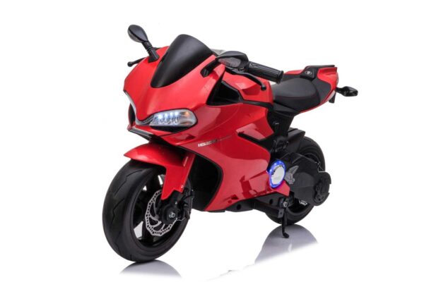 Red 24V Ducati ride on motorcycle - Image 2