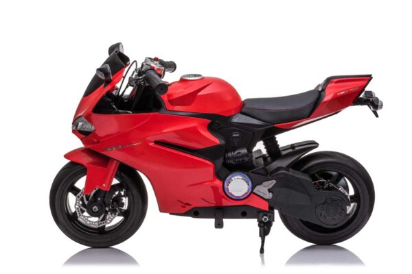 Red 24V Ducati ride on motorcycle - Image 3