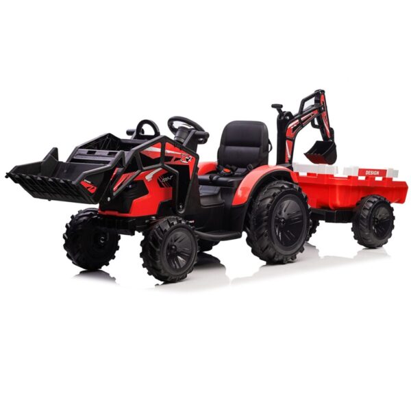 2 In 1 Red 12V Ride On Tractor