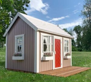 Welcome to the Plum 6x8 Wooden Playhouse – a charming addition to your backyard that sparks joy and fuels imagination.